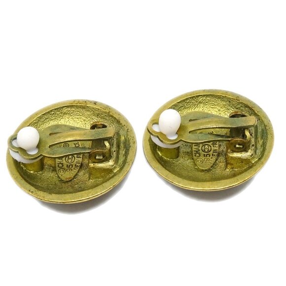 Chanel Button Earrings Clip-On Gold - Picture 3 of 4